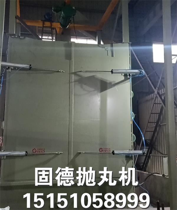浙江Q3750吊鉤式拋丸機，自動大門，安裝調試完成，江蘇鹽城大豐多宝体育app官网下载機械出品